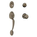 【中古】【輸入品・未使用】Plymouth Single円柱Handleset and Georgianノブ、アンティークピューター(f60?Ply 620?GEO)