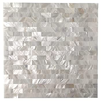 楽天スカイマーケットプラス【中古】【輸入品・未使用】（6 sheets％カンマ％ A02 Peel and stick） - Art3d 6-Pack Peel and Stick Mother of Pearl Shell Tile for Kitchen Backsplashes％カンマ％ 30cm x 30cm W