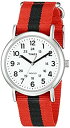 【中古】【輸入品・未使用】Timex メンズ Tw2P68000ウィークエンダーレッド/ブラックストライプナイロンスリップスルーストラップウォッチ