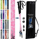 楽天スカイマーケットプラス【中古】【輸入品・未使用】York Nordic Pink Walking Poles - Lightweight' Adjustable' and Collapsible - 2 poles w/rubber feet and travel bag