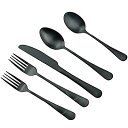 【中古】【輸入品・未使用】jankng 18?/ 10?high-classステンレススチールマットFlatware Set ブラック JKKY1010B54