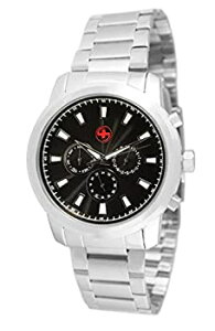 【中古】【輸入品・未使用】レッドby SwisstekメンズクォーツシルバートーンバンドWatch with Largeホワイト光インジケータ& Day/Date