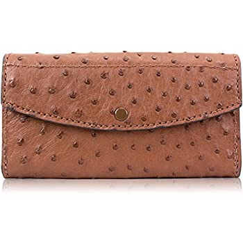 【中古】【輸入品・未使用】Genuine Ostrichレザークラッチ財布ハンドメイド カラー: ブラウン