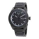 【中古】【輸入品・未使用】Movado Men's Bold 44mm Black Steel Bracelet Case Quartz Analog Watch 3600512