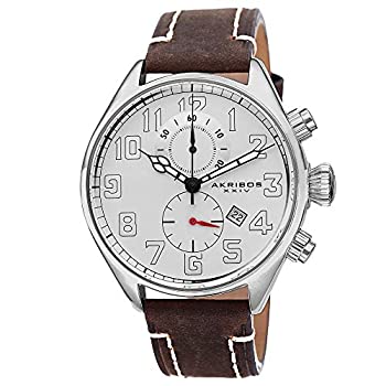 【中古】【輸入品・未使用】Akribos XXIV Men 's ak706br EssentialステンレススチールWatch with Brownレザーバンド 【中古】【輸入品・未使用】Akribos XXIV Men 's ak706br EssentialステンレススチールWatch with Brownレザーバンド