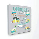 【中古】【輸入品・未使用】Stupell Home Decor キャンピングルール タイポッグとアイコンの枠張りキャンバスウォールアート 17 x 1.5 x ...