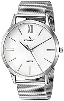 【中古】【輸入品・未使用】Peugeot メンズ シルバー スリム ケース ステンレススチール メッシュ ドレスウォッチ シルバー 【中古】【輸入品・未使用】Peugeot メンズ シルバー スリム ケース ステンレススチール メッシュ ドレスウォッチ シルバー