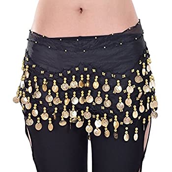 yÁzyAiEgpzW & W Black Belly Dance Skirt Hip Scarf