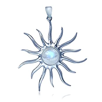 【中古】【輸入品・未使用】天然ムーンストーンホワイトゴールドメッキ925スターリングシルバーSun Ray Inspiredペンダント 【中古】【輸入品・未使用】天然ムーンストーンホワイトゴールドメッキ925スターリングシルバーSun Ray Inspiredペンダント