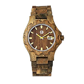 楽天スカイマーケットプラス【中古】【輸入品・未使用】Earth Wood Gila Bracelet Watch w/Magnified Date - Olive