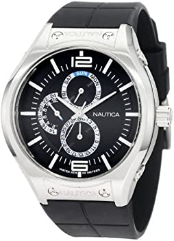 【中古】【輸入品・未使用】Nautica メンズ N19558G NMC 200 多機能ブラックスチールウォッチ