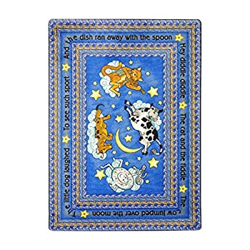 yÁzyAiEgpzJoy Carpets Kid Essentials Infants & Toddlers Hey Diddle Diddle Rug%J}% Blue%J}% 5'4 x 7'8 by Joy Carpets