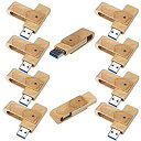 【中古】【輸入品・未使用】木製2.0/3.0 USBフラッシュドライブ USBディスクメモリスティック 5個/10個 (3.0/128GB、10個)