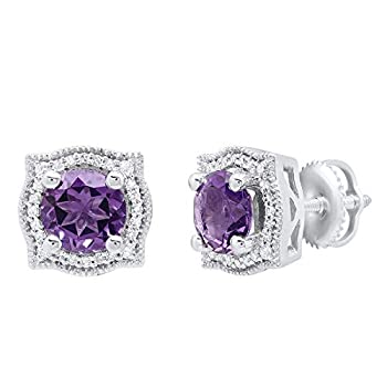 【中古】【輸入品・未使用】Dazzlingrock Collection 14K 6mm 各ラウンド宝石&ホワイトダイヤモンド レディース ヘイロー スタッドピアス ゴールド 【中古】【輸入品・未使用】Dazzlingrock Collection 14K 6mm 各ラウンド宝石&ホワイトダイヤモンド レディース ヘイロー スタッドピアス ゴールド