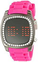 yÁzyAiEgpzTKO ORLOGI Women 's tk571-fs Crystalized MirrorfW^Fuschia Rubber Strap Watch