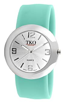 yÁzyAiEgpzTKO ORLOGI Women 's tk614-stq Silver Slap Metal Turquoise Watch