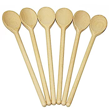 【中古】【輸入品・未使用】12-Inch Long Handle Wooden Cooking Mixing Oval Spoons%カンマ%Deep bowls%カンマ% Beechwood (Set of 6) by BICB