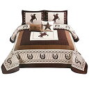 【中古】【輸入品・未使用】Western Collection ウェスタンコレクション 5ピース ウェスタンスターと馬 カウボーイ ラグジュアリーホームキルトベ...