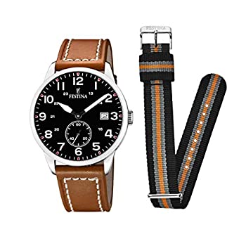 【中古】【輸入品・未使用】Festina Men's Box Set F20347-7 Black Leather Quartz Fashion Watch