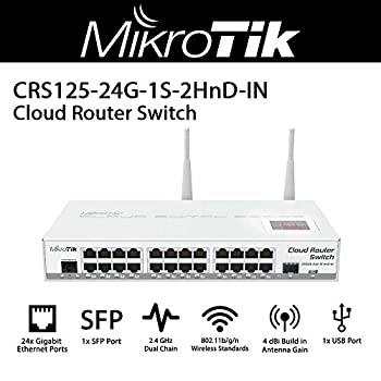 【中古】【輸入品 未使用】MikroTik CRS125-24G-1S-2HnD-IN カンマ 4dBi カンマ 30dBm カンマ 600MHz カンマ 128MB カンマ 2. 4GHz カンマ 24xGigabit カンマ SFP カンマ LCDD カンマ microUS