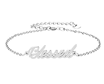 【中古】【輸入品・未使用】HUAN XUNネームブレスレット レディース ガールズ ジュエリー ギフト ステンレススチール シルバー