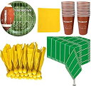 【中古】【輸入品・未使用】フットボールテーマのパーティー用品とデコレーション - パーティーカップ24個、ディナープレート24枚、ペナルティフラッグペーパーナプキン24枚