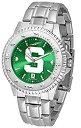 【中古】【輸入品・未使用】SunTime ミシガン州立大学スパルタンズ コンペティター アノクローム メンズ 腕時計 スチールバンド