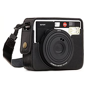 MegaGear Leica Sofort Instant Ever Ready(エヴァーレディー) レザー カメラ ケース ストラップ付き