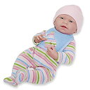 【中古】【輸入品・未使用】JC Toys、La Newborn All Vinyl 解剖学的に正しいリアルガール 15インチ ベビードール ストライプ長袖パジャマ衣装 - Berenguer Boutiqueによる2