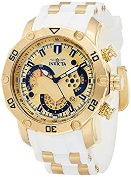 【中古】【輸入品・未使用】[インビクタ] 腕時計 Pro Diver 石英 50mm ケース ホワイトゴールド シリコン ステンレスストラップ ゴールドダイヤル 23424 メンズ 正規輸入品