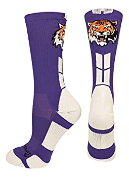 【中古】【輸入品・未使用】Tigersロゴアスレチッククルーソックス(複数のカラーで) L パープル