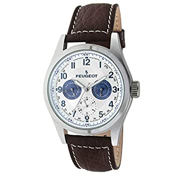 【中古】【輸入品・未使用】Peugeot メンズ多機能カレンダーウォッチ ? 防水ステンレススチールケースとレザーバンド ブラウンレザー 【中古】【輸入品・未使用】Peugeot メンズ多機能カレンダーウォッチ ? 防水ステンレススチールケースとレザーバンド ブラウンレザー