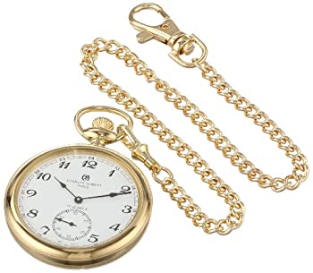 【中古】【輸入品・未使用】Charles-Hubert- Paris Stainless Steel Gold-Plated Mechanical Open Face Pocket Watch #3756-GA(2)