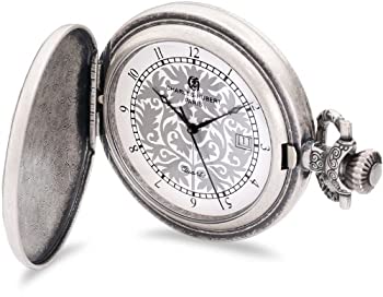 yÁzyAiEgpzCharles-Hubert Paris 3924 Antique Silver Plated Antique Silver Dial with Date Pocket Watch