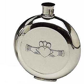 【中古】【輸入品・未使用】Mullingar Pewter Pocket Irish Claddagh Whiskey Flask Gift Set