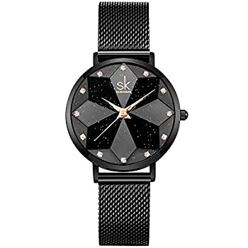 【中古】【輸入品・未使用】Creative Design 星月 星 レディース 腕時計 本革 ステンレススチール メッシュバンド STARRY-MESH BAND-BLACK 【中古】【輸入品・未使用】Creative Design 星月 星 レディース 腕時計 本革 ステンレススチール メッシュバンド STARRY-MESH BAND-BLACK