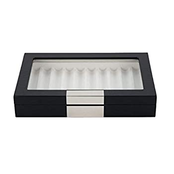 【中古】【輸入品・未使用】黒檀木製ペンディスプレイケース 10本 収納と万年筆コレクター 大型オーガ..