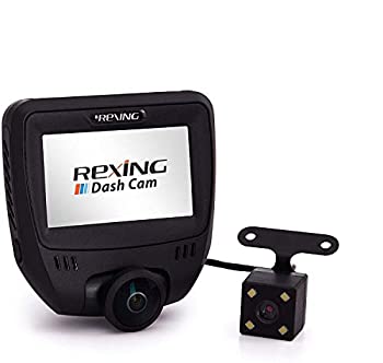 【中古】【輸入品・未使用】REXING V360 360度広角デュアルチャンネルダッシュボードカメラレコーダーカーダッシュカムリアカメラ Gセンサー WDR ループ録音