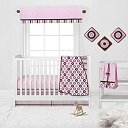 楽天スカイマーケットプラス【中古】【輸入品・未使用】Mod Dots/Strps Pink 9pc Crib Set by Bacati