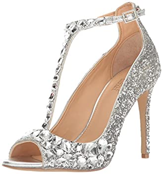 Jewel Badgley Mischka Women's Conroy Dress Sandal%カンマ% Silver%カンマ% 6 M US