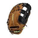 【中古】【輸入品・未使用】Wilson A2000 12.5インチ スーパースキン ベースボールグローブ サドルタン/ブラック 左利き用