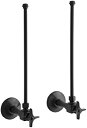 【中古】【輸入品・未使用】Kohler K-7605-P-BKB ペア 3/8インチ NPT アングルサプライ ストップ付き 焼きなまし垂直チューブ つや消しブラック(3)