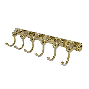 šۡ͢ʡ̤ѡAllied Brass SL-20-6 Shadwell Collection 6 Position Tie and Belt Rack Decorative Hook%% Unlacquered Brass