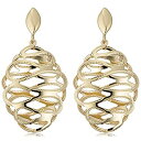 【中古】【輸入品・未使用】Kooljewelry 14K イエローゴールド カットアウト 楕円形 スワール ドロップ イヤリング