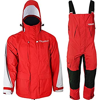 WindRider Pro Foul Weather Gear - Rain Suit - Jacket + Bibs - Breathable%カンマ% Numerous Pockets%カンマ% Mesh Lined for Comfort - for Fishin