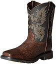 楽天スカイマーケットプラス【中古】【輸入品・未使用】Kids' Workhog Wide Square Toe Western Cowboy Boot％カンマ％ Bruin Brown％カンマ％ 5 M US Big Kid