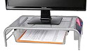 【中古】【輸入品 未使用】(Silver) - Mind Reader Metal Mesh Monitor Stand with Drawer カンマ Silver