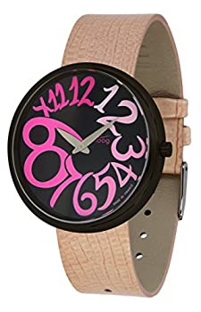 【中古】【輸入品・未使用】MoogパリRondeアールデコ調でストラップレディースウォッチブラックダイヤル、ピンク本革???m41671-g22