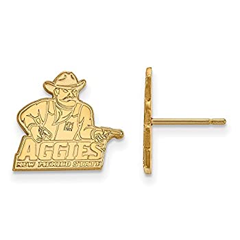 【中古】【輸入品・未使用】新しいメキシコ州Small ( 1?/ 2インチ) Post Earring (ゴールドメッキ)