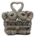 【中古】【輸入品・未使用】Ebros Together Forever キスする象のカップルの像 長さ6.25インチ ハート型のトランク付き 愛の象のタリスマン 幸運の守り 収集価値あり 141813